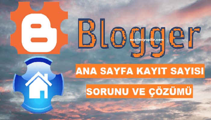 Blogger Ana Sayfa Kayıt Sayısı Sorunu Nasıl Çözülür?