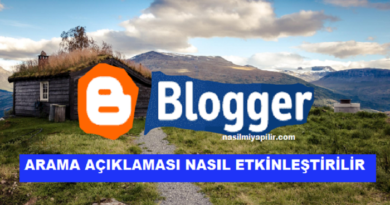 Blogger Arama Açıklaması Nasıl Etkinleştirilir?