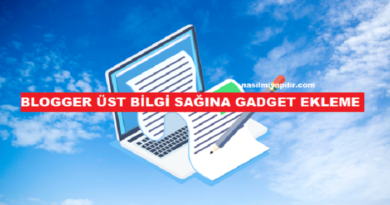 Blogger Üst Bilgi Sağına Header Gadget Ekleme